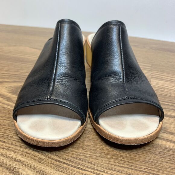 Anthropology Bird of Flight Women's Wedge Slip-On Leather US 8.5 Black Sandals - Picture 5 of 11